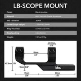 LEBO Optics 34mm Light Picatinny Scope Mount with Protective Tape, Perfectly Concentric, Low-Reflective Finish, 6061 Aluminum Alloy