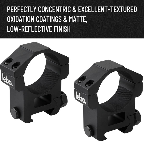 LEBO Optics 34mm Light Picatinny Scope Rings with Protective Tape, Per ...