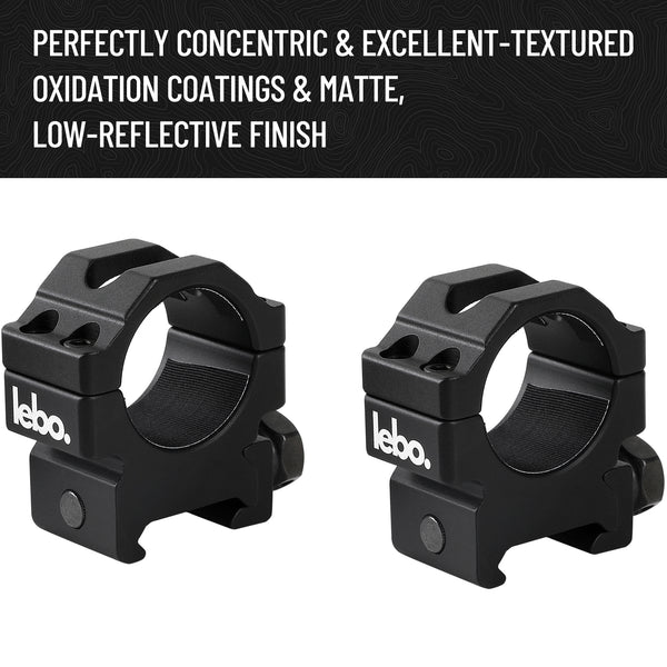 LEBO Optics 1 Inch Light Picatinny Scope Rings with Protective Tape, P ...