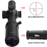 LEBO Optics 1-6x24 SFP LPVO Rifle Scope with BDC, HD Glass with Low Light Enhancement, Red Illumination Reticle, Capped Zero Resettable Turrets, 30mm Tube, Matte Black