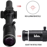 LEBO Optics 1-8x24 SFP LPVO Rifle Scope with BDC, HD Glass with Low Light Enhancement, Red Illumination Reticle, Capped Zero Resettable Turrets, 30mm Tube, Matte Black