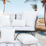 LEBO 12 x 20 Outdoor Pillow Inserts - Waterproof Decorative Throw Pillows with Down Alternative Filling for Patio Furniture Couch Sofa - Pack of 2, White