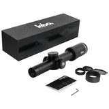 LEBO Optics 1-8x24 SFP LPVO Rifle Scope with BDC, HD Glass with Low Light Enhancement, Red Illumination Reticle, Capped Zero Resettable Turrets, 30mm Tube, Matte Black